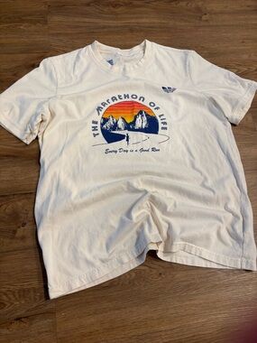Y2K Adidas Marathon of Life Graphic Tee
